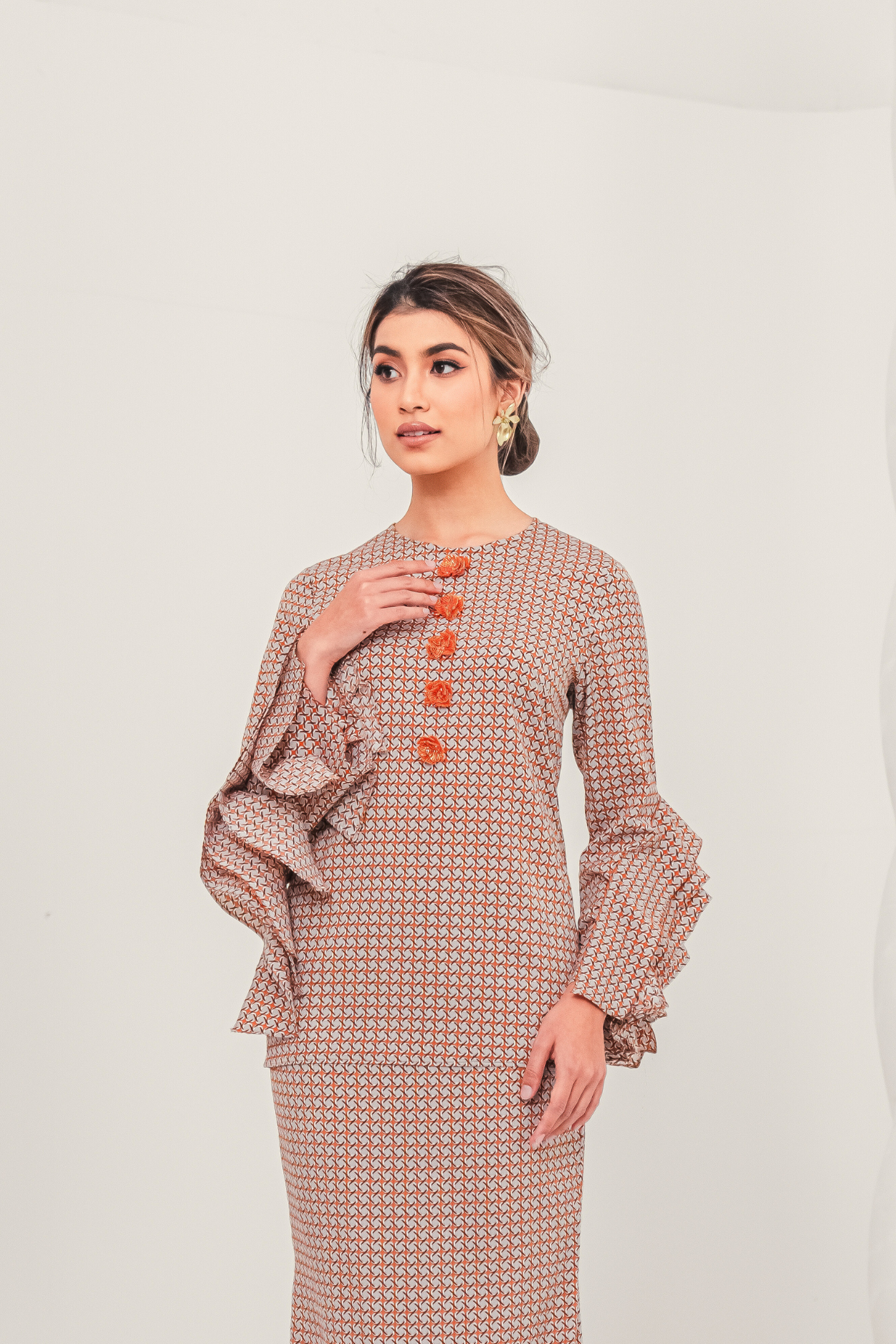 Indah Modern Kurung Summeraya in Brick Orange