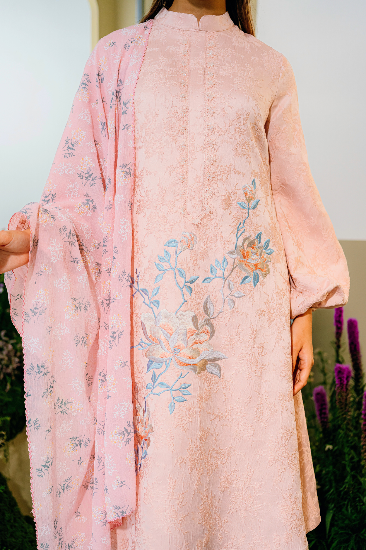 Asmara Long Modern Kurung Summeraya 2025 in Dusty Pink