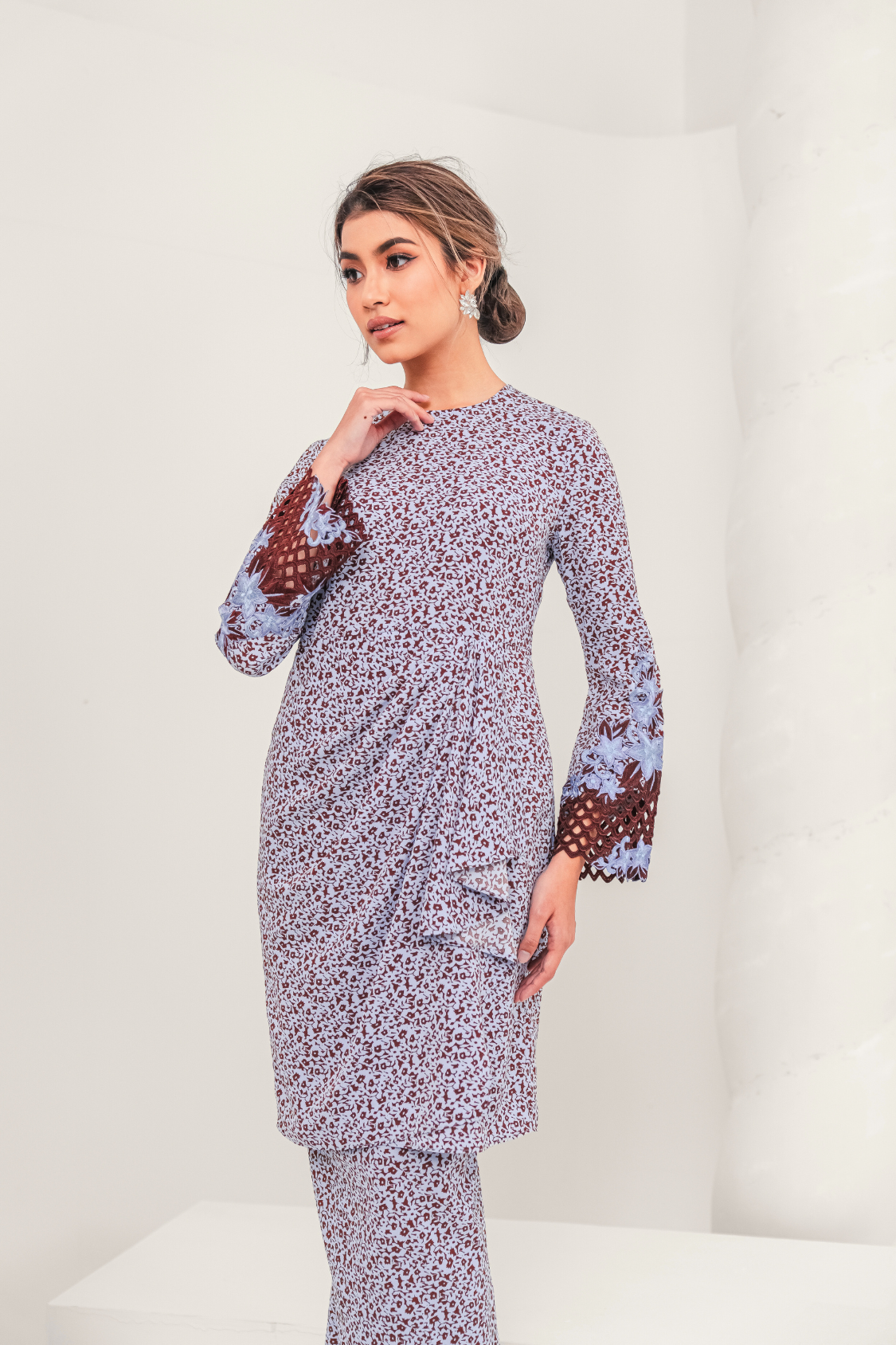 Sepakat Modern Kurung Summeraya in Blue Brown