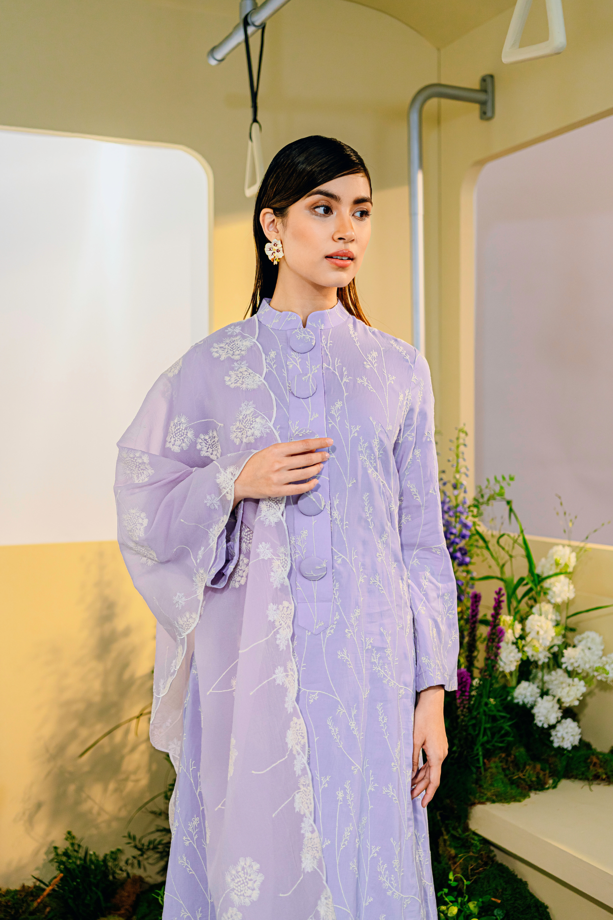 Bayu Long Modern Kurung Summeraya 2025 in Lilac