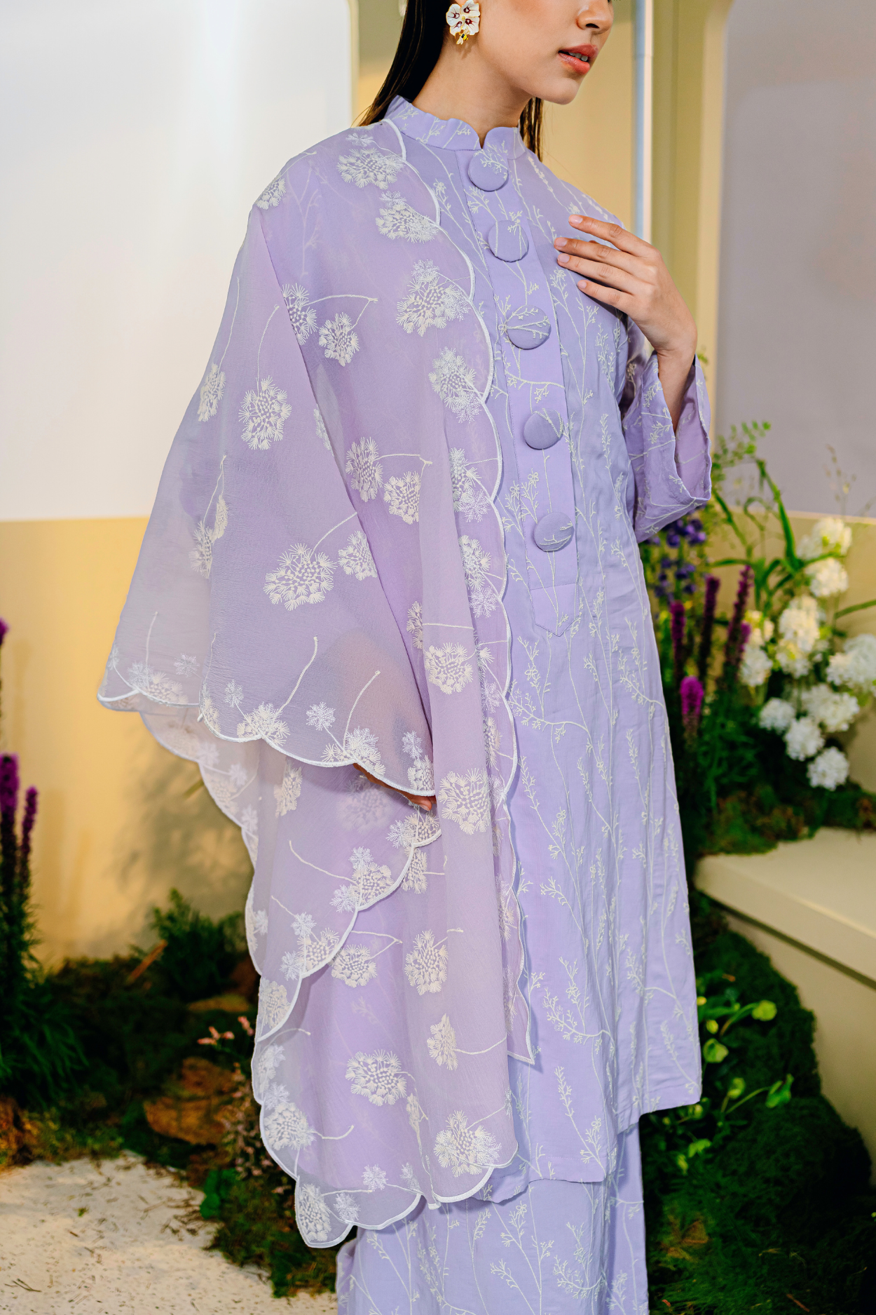 Bayu Long Modern Kurung Summeraya 2025 in Lilac