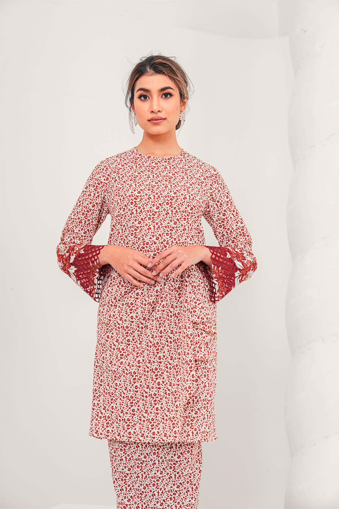 Sepakat Modern Kurung Summeraya in Ivory Orange