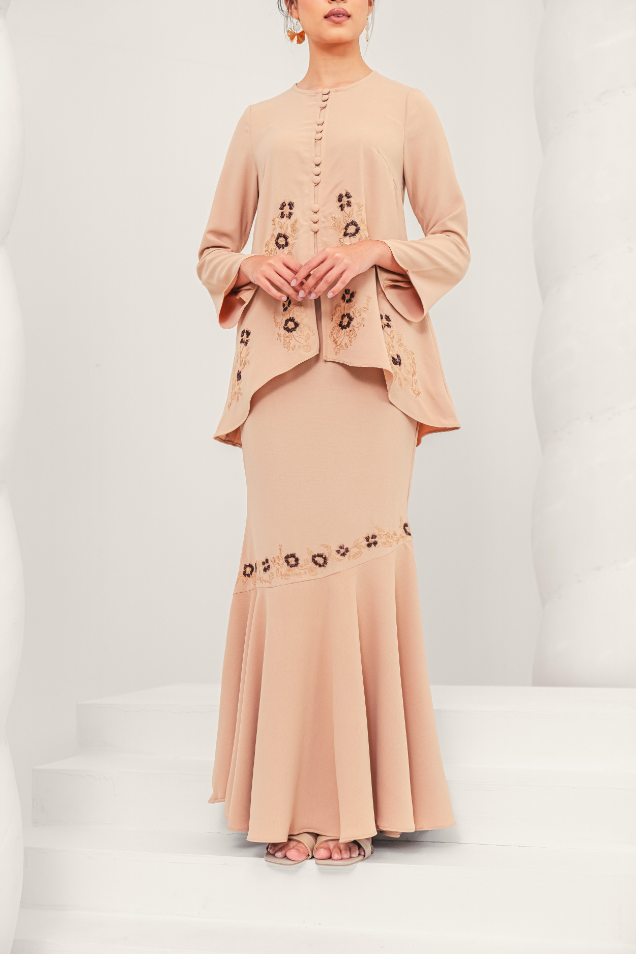 Santun Modern Kurung Summeraya in Nude