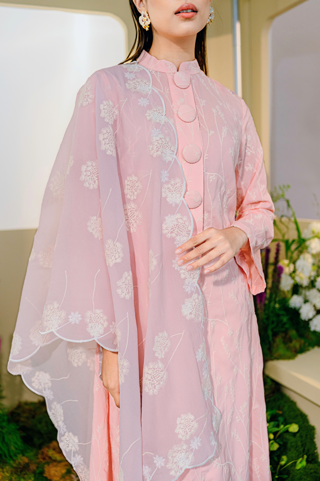 Bayu Long Modern Kurung Summeraya 2025 in Pink