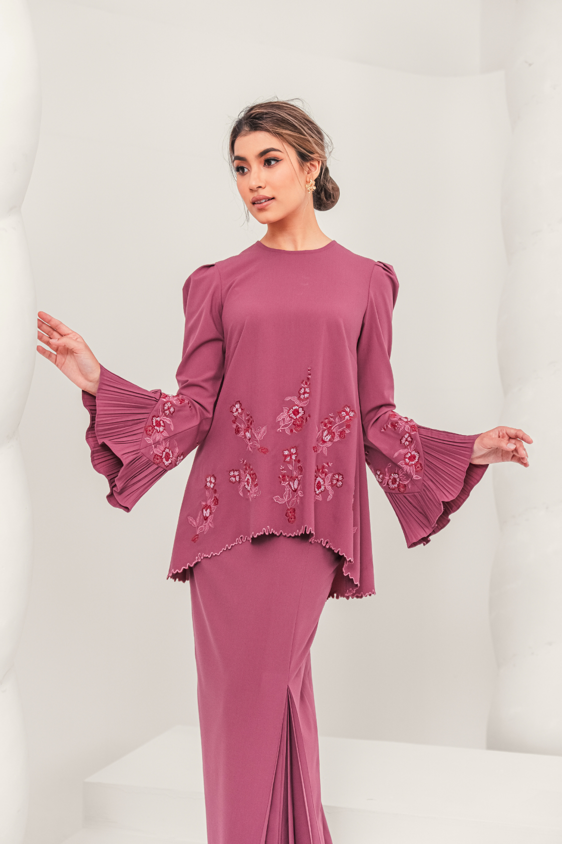 Tenang Modern Kurung Summeraya in Rose Purple