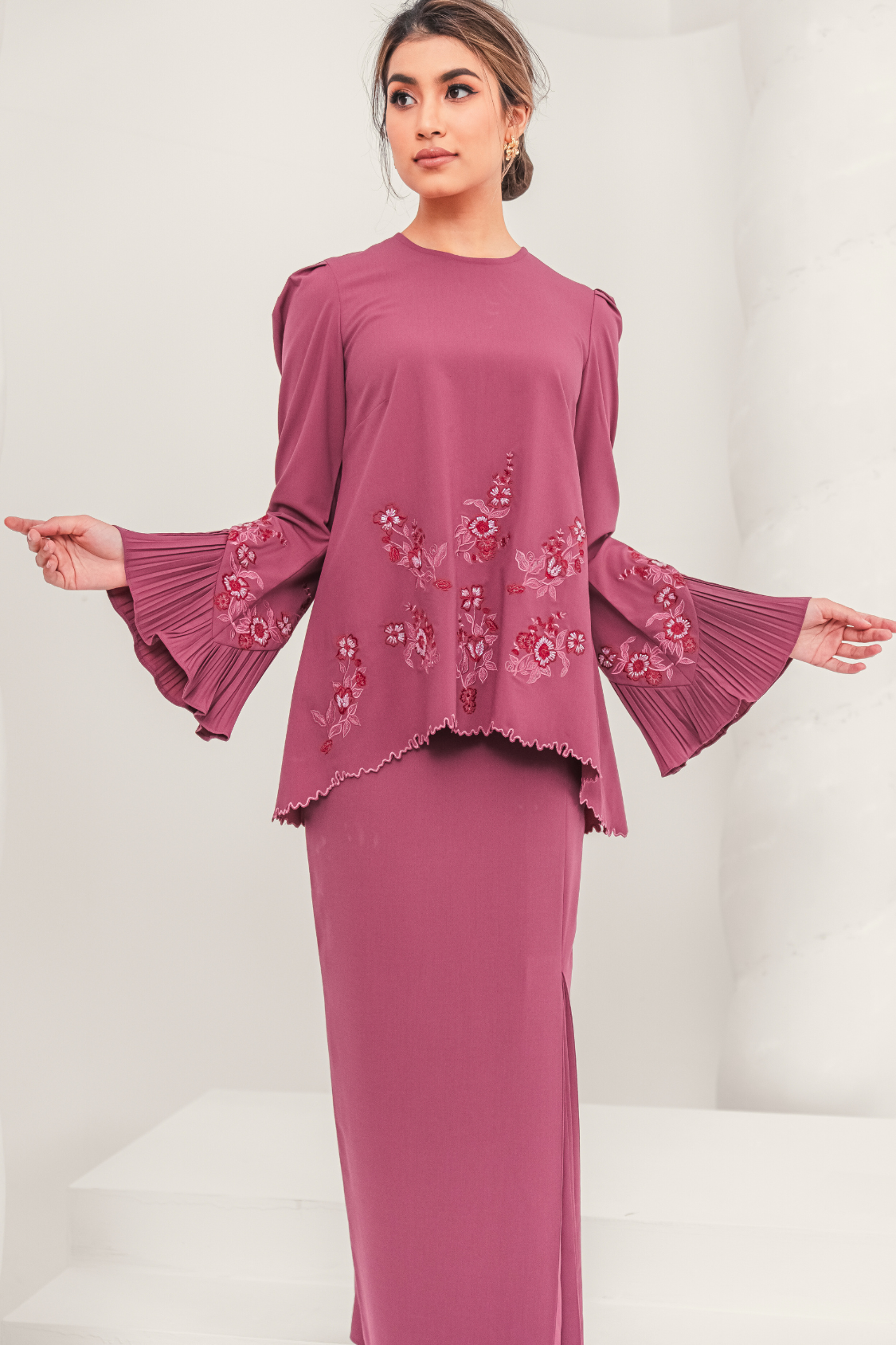 Tenang Modern Kurung Summeraya in Rose Purple