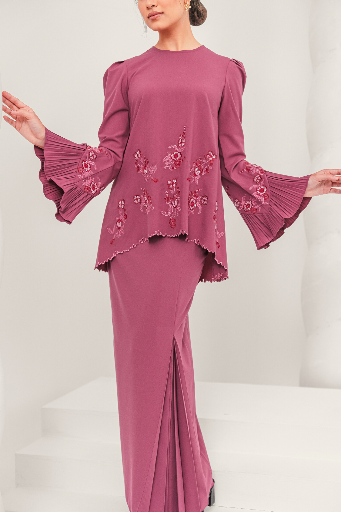 Tenang Modern Kurung Summeraya in Rose Purple