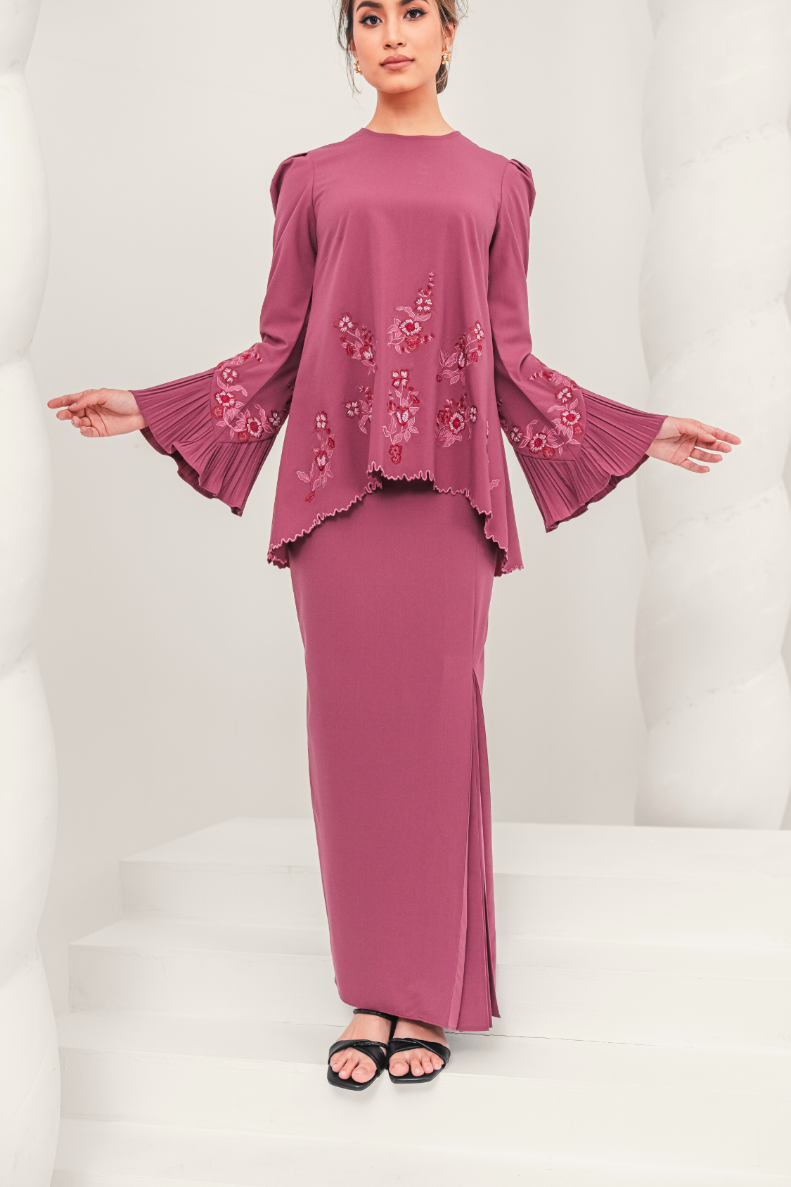 Tenang Modern Kurung Summeraya in Rose Purple