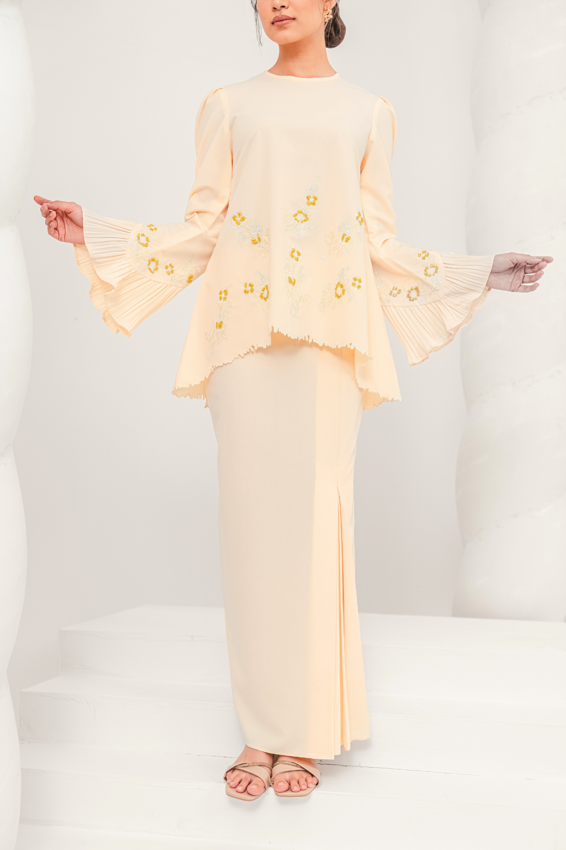 Tenang Modern Kurung Summeraya in Buttermilk Yellow