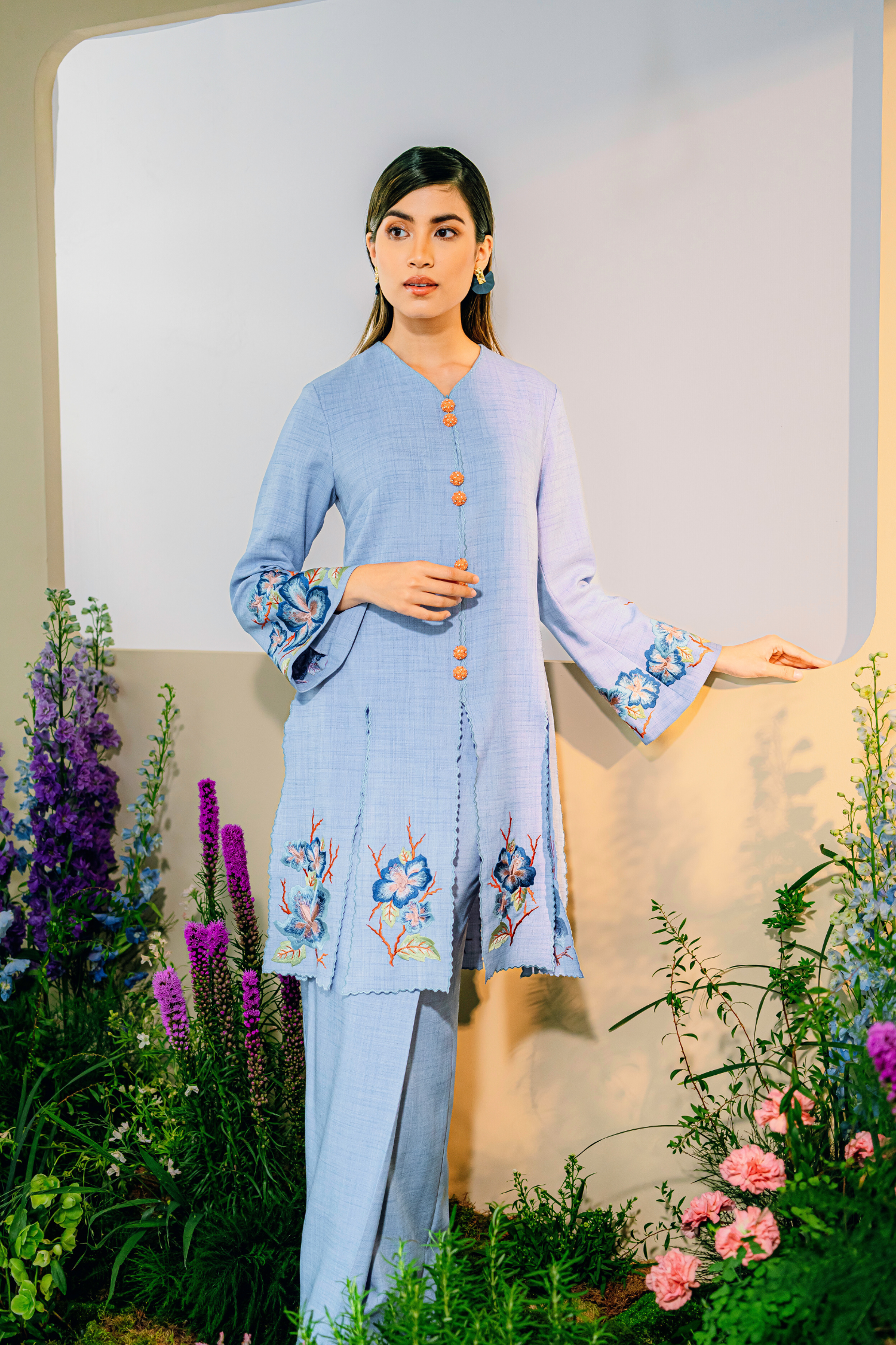 Senandung Long Modern Kurung Summeraya 2025 in Blue