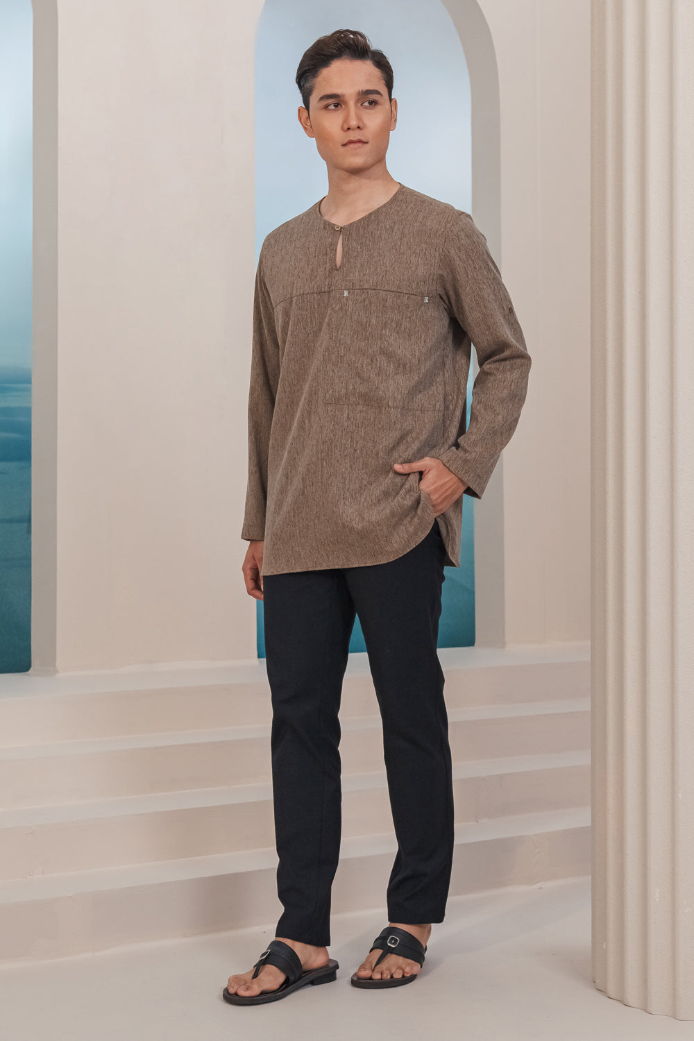 Arjuna Modern Kurta Summeraya in Seaweed