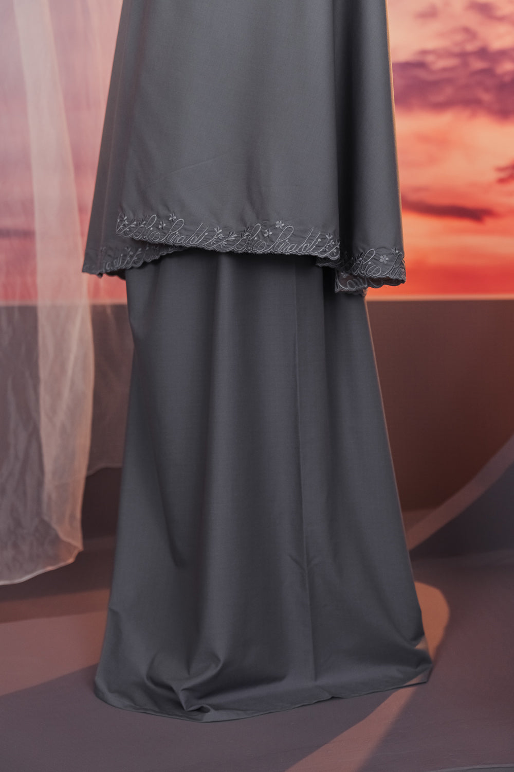 Faith Prayer Veil in Grey (non-heat technology)